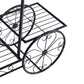 Set of 2 Plant Stand Outdoor Indoor Pot Garden Decor Flower Rack Wrought Iron 4Wheeler