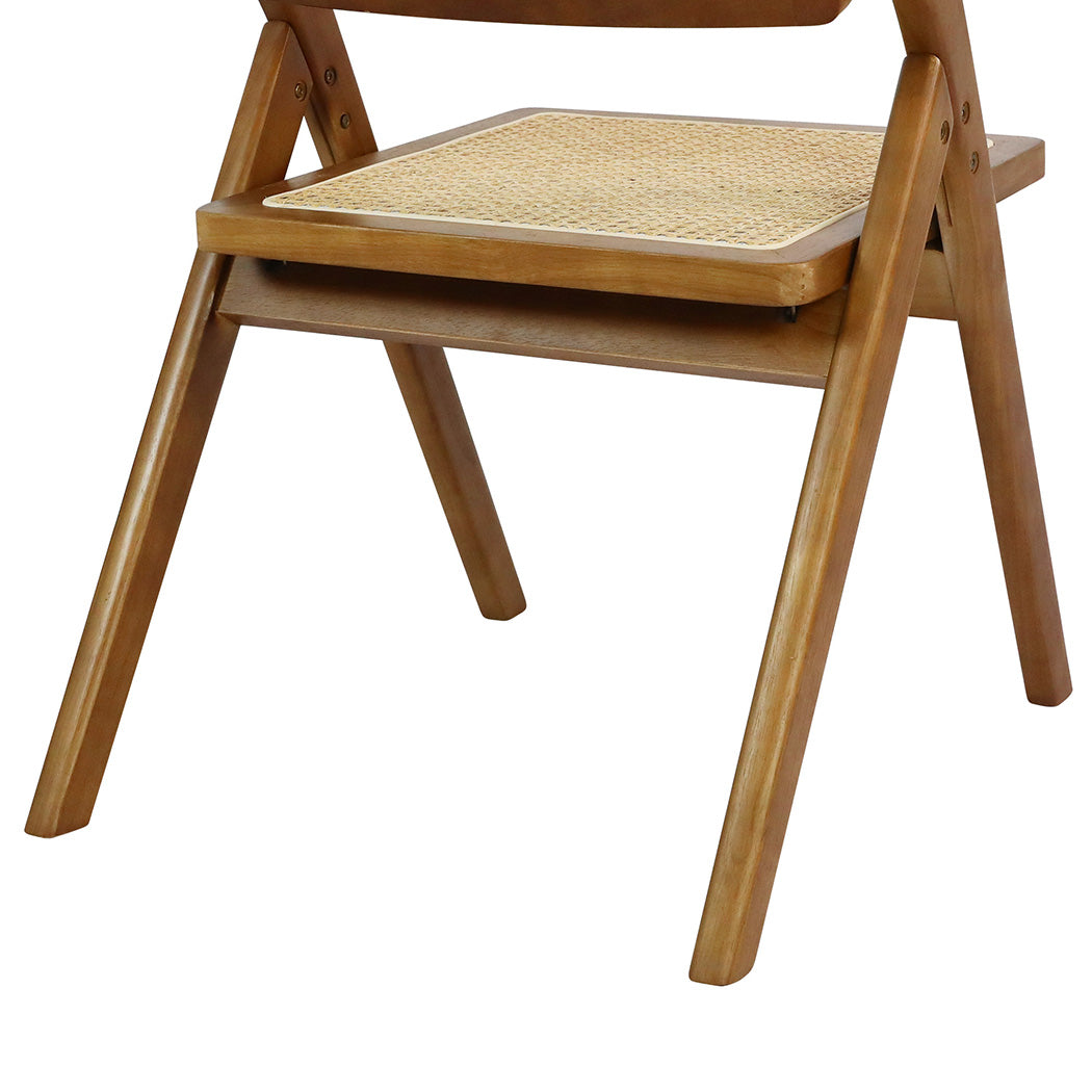 Abigail Set of 2 Foldable Rattan Dining Chairs - Walnut