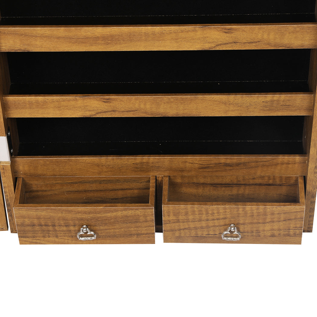 Mirror Jewellery Cabinet Makeup Storage Cosmetic LED Light Organiser Box