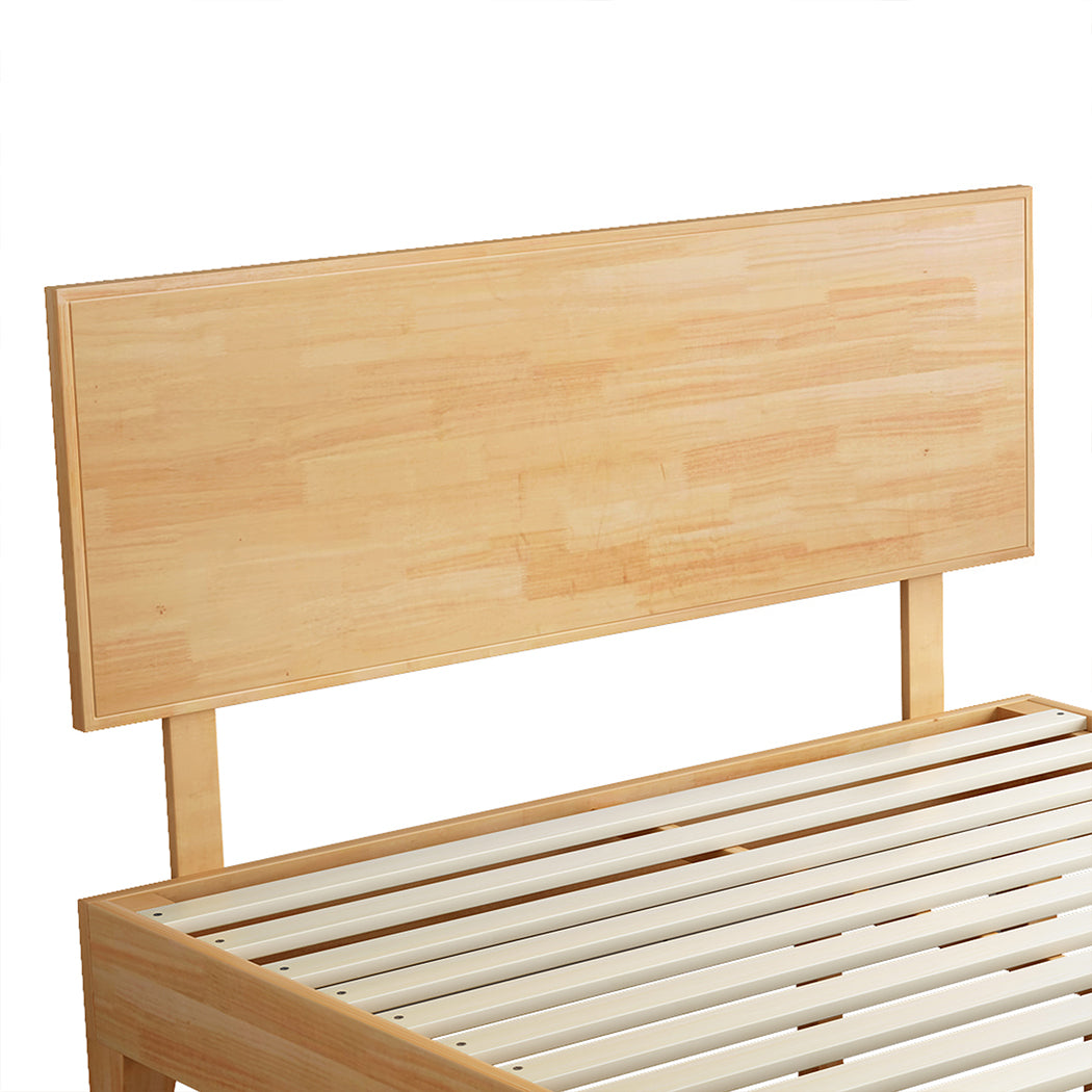 Naomi Rubberwood Bed Frame - Natural Double