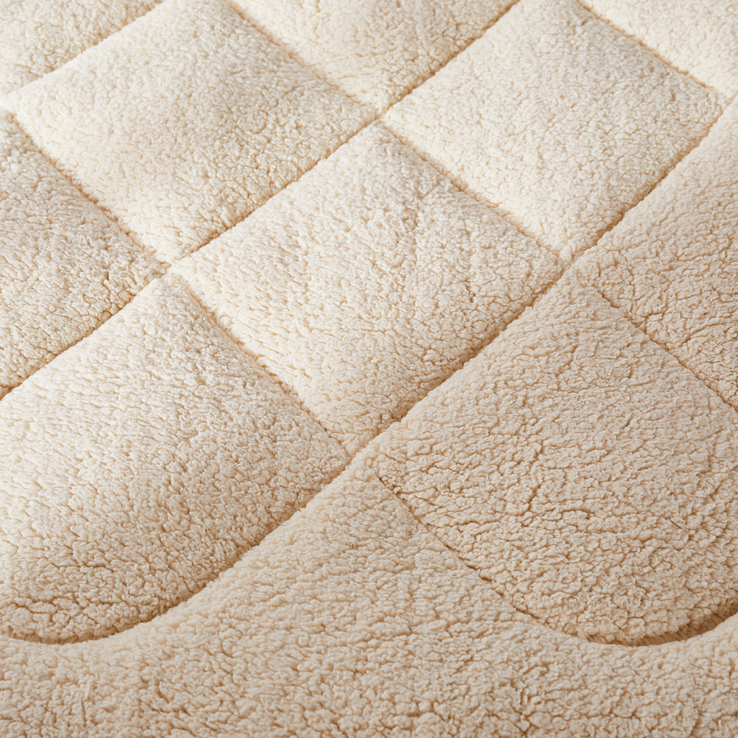 QUEEN 250gsm Mattress 100% Wool Underlay - Cream