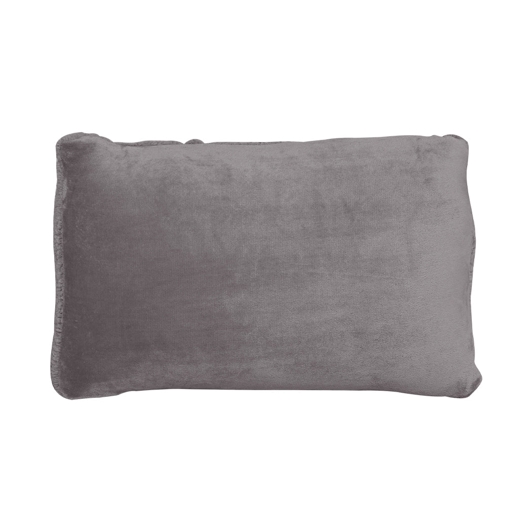 QUEEN Luxury Flannel Quilt Cover & Pillowcase Set - Silver Grey