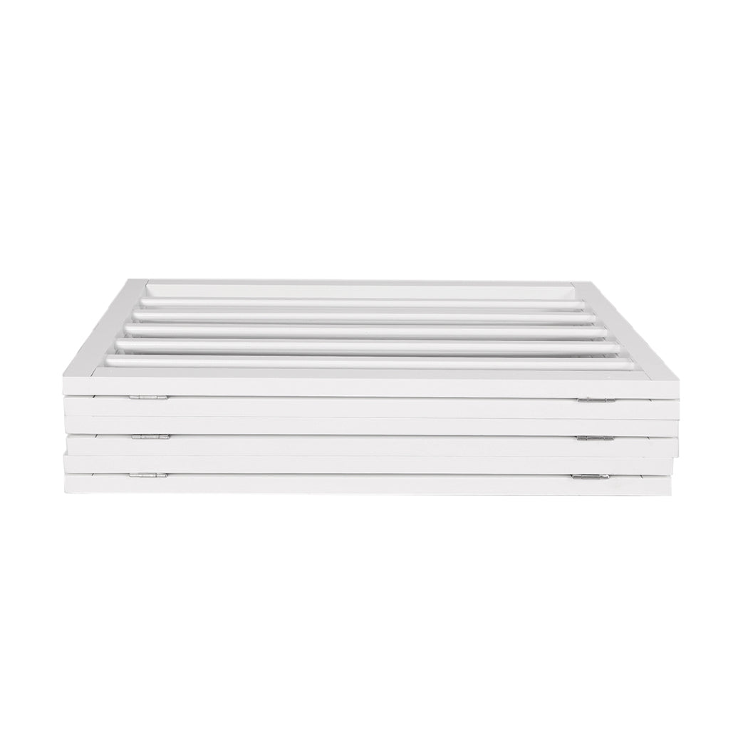 Wooden Pet Gate Dog Fence Safety Stair Barrier Security Door 6 Panels White