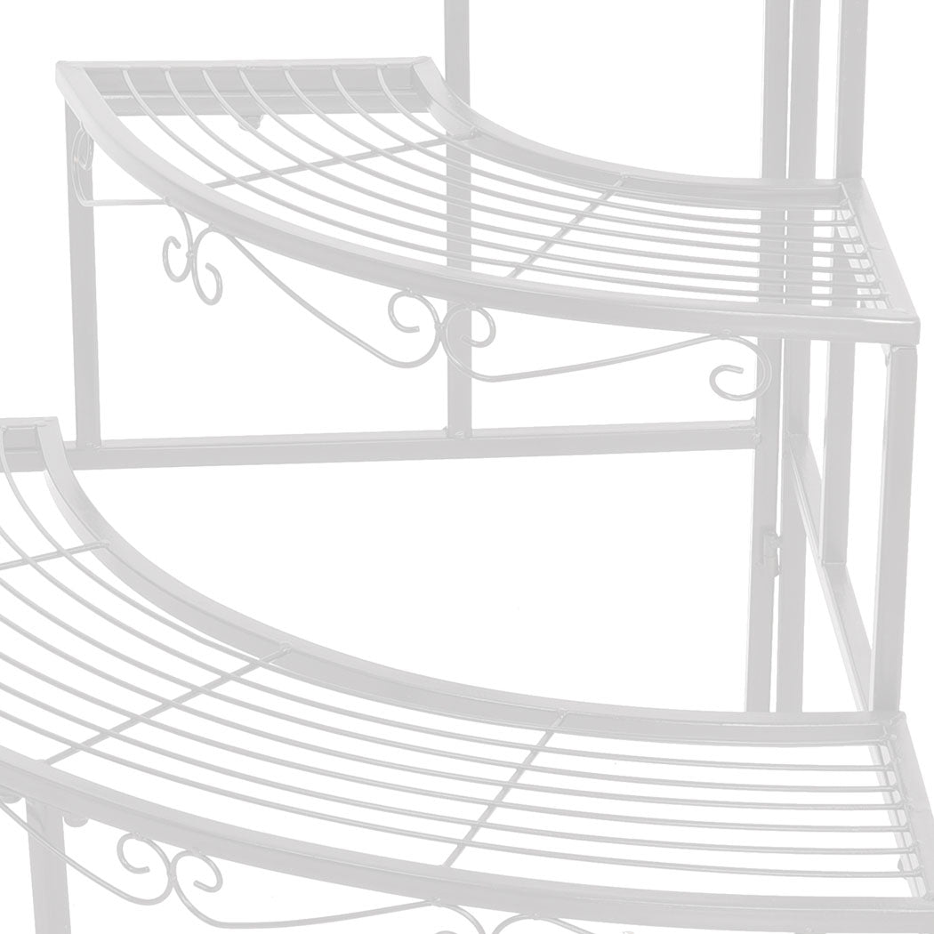 Set of 2 Levede Plant Stand Outdoor Indoor Garden Metal 3 Tier Planter Corner Shelf