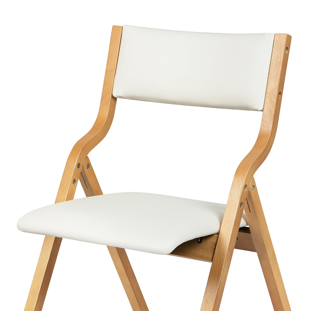 Romilly Set of 2 Dining Chairs Foldable PU - Beige