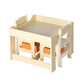 Phyllys 3-Piece Kids Table & Chairs Set Storage Box Toys Play Desk Wooden Study - White & Wood