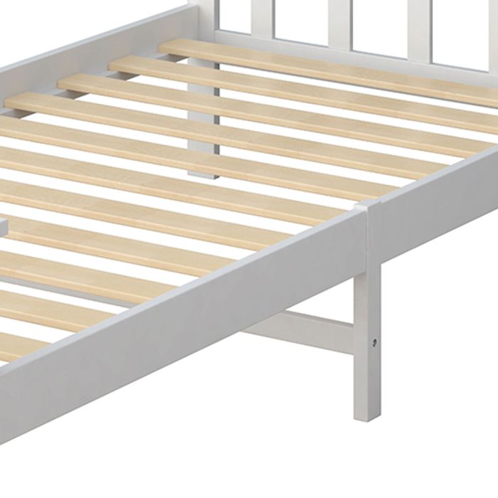 Paula Solid Pinewood Wooden Bed Frame no Drawers - White King Single