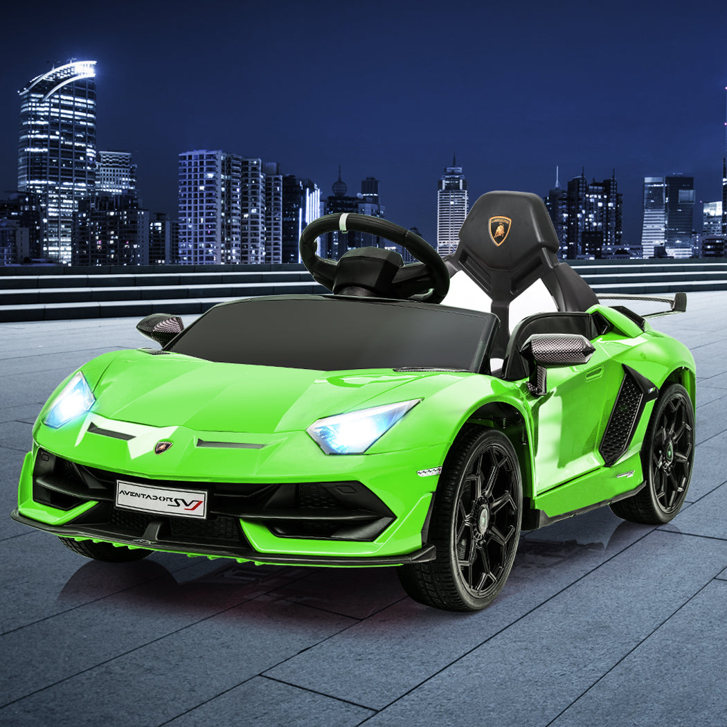 Kids Ride On Car Lamborghini SVJ Licensed Electric Dual Motor Toy Remote Control - Green