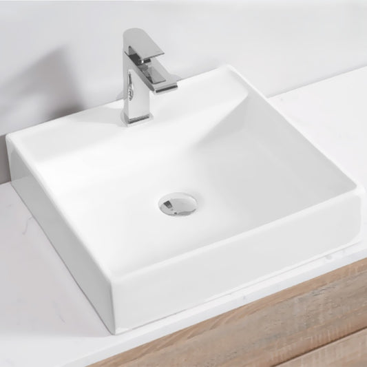 44x44cm Ceramic Basin Bathroom Wash Counter - Square