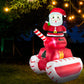 Santa Claus Tank 1.8M Christmas Inflatable Santa Claus Tank Xmas Decor LED Lights Outdoor