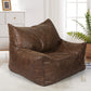 Bean Bag Chair Square Cover PU Indoor Home Game Lounger Seat Lazy Sofa Large - Dark Brown