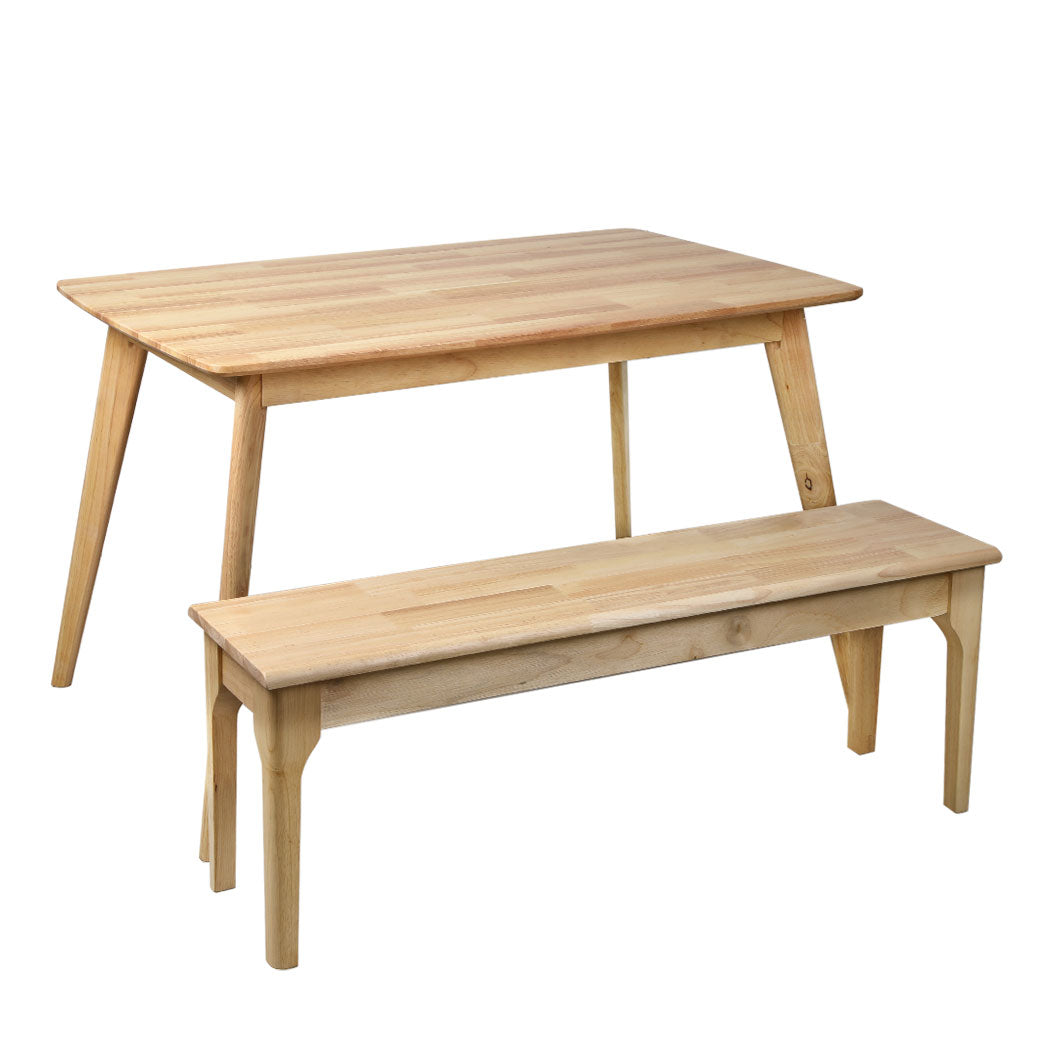 2-Piece Vittu Natural Dining Table & Chair Set Bench Industrial Computer