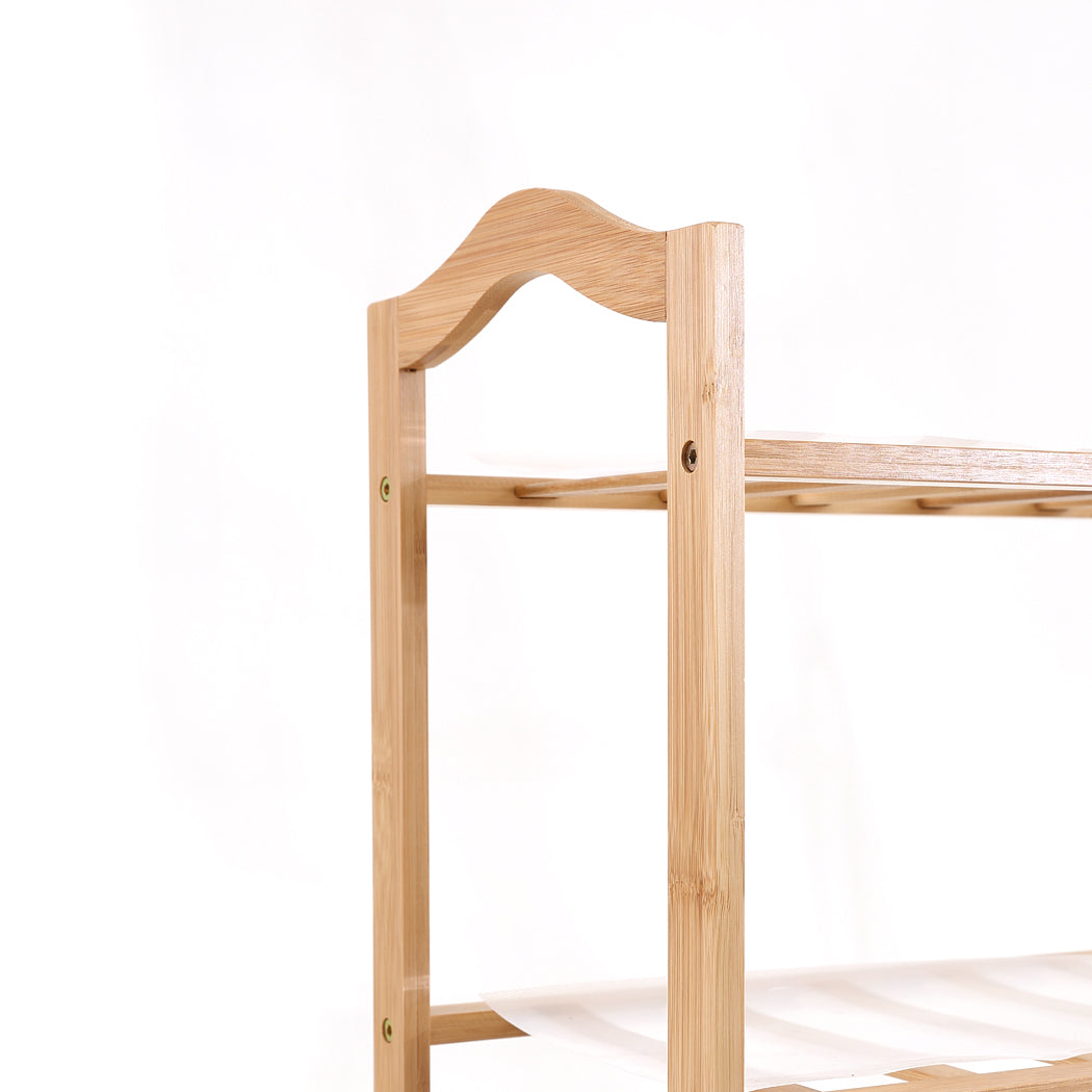 Bamboo Shoe Rack Storage Wooden Organizer Shelf Stand 4 Tiers Layers 90cm
