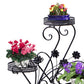 Plant Stand Outdoor Indoor Metal Flower Pots Rack Corner Black Planter Shelf