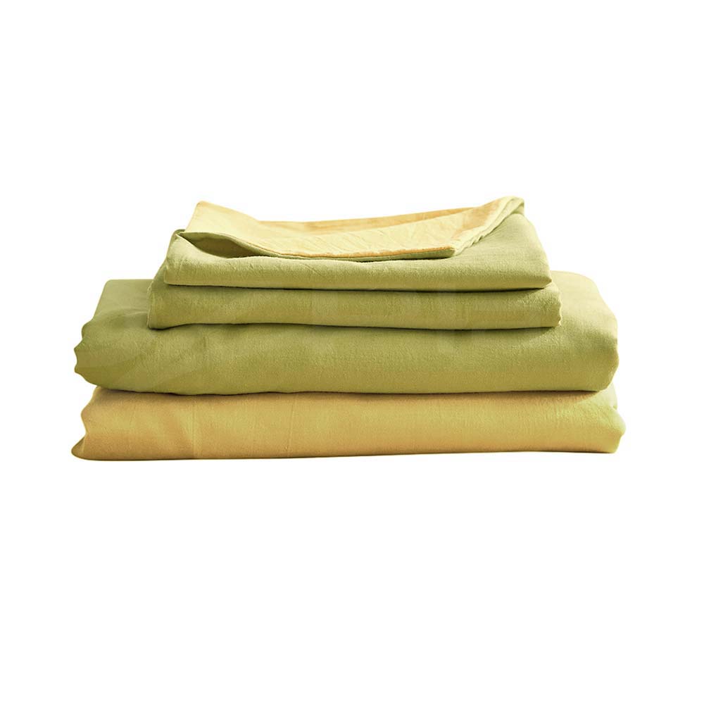 Single Cosy Club Cotton Bed Sheets Set Yellow Cover