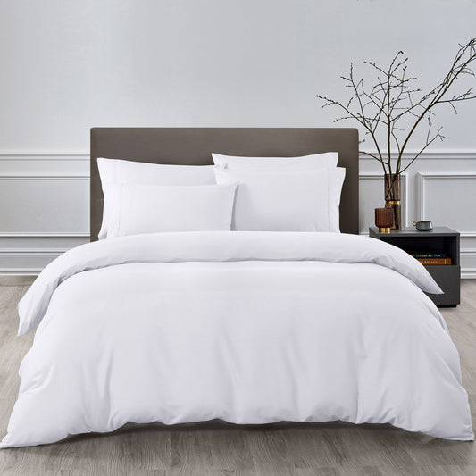 DOUBLE 2000TC Bamboo Cooling Quilt Cover Set - White