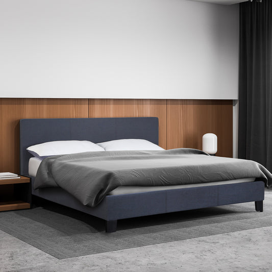 Sienna Luxury Bed With Headboard Charcoal - King Single