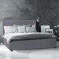 Stella Gas Lift Bed Frame with Headboard - Grey Queen