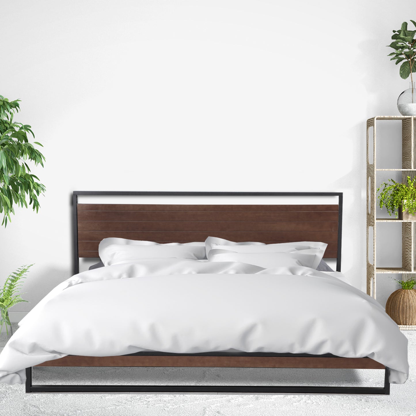 Xylia Bed Frame With Headboard - Black King