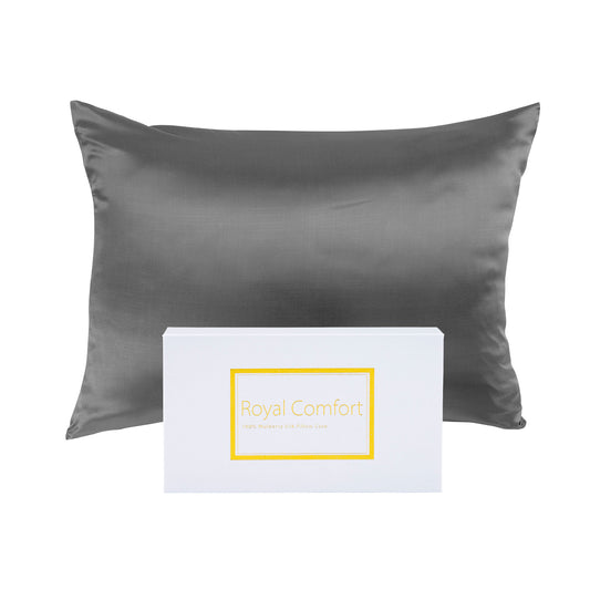 Pure Silk Pillow Case - Charcoal