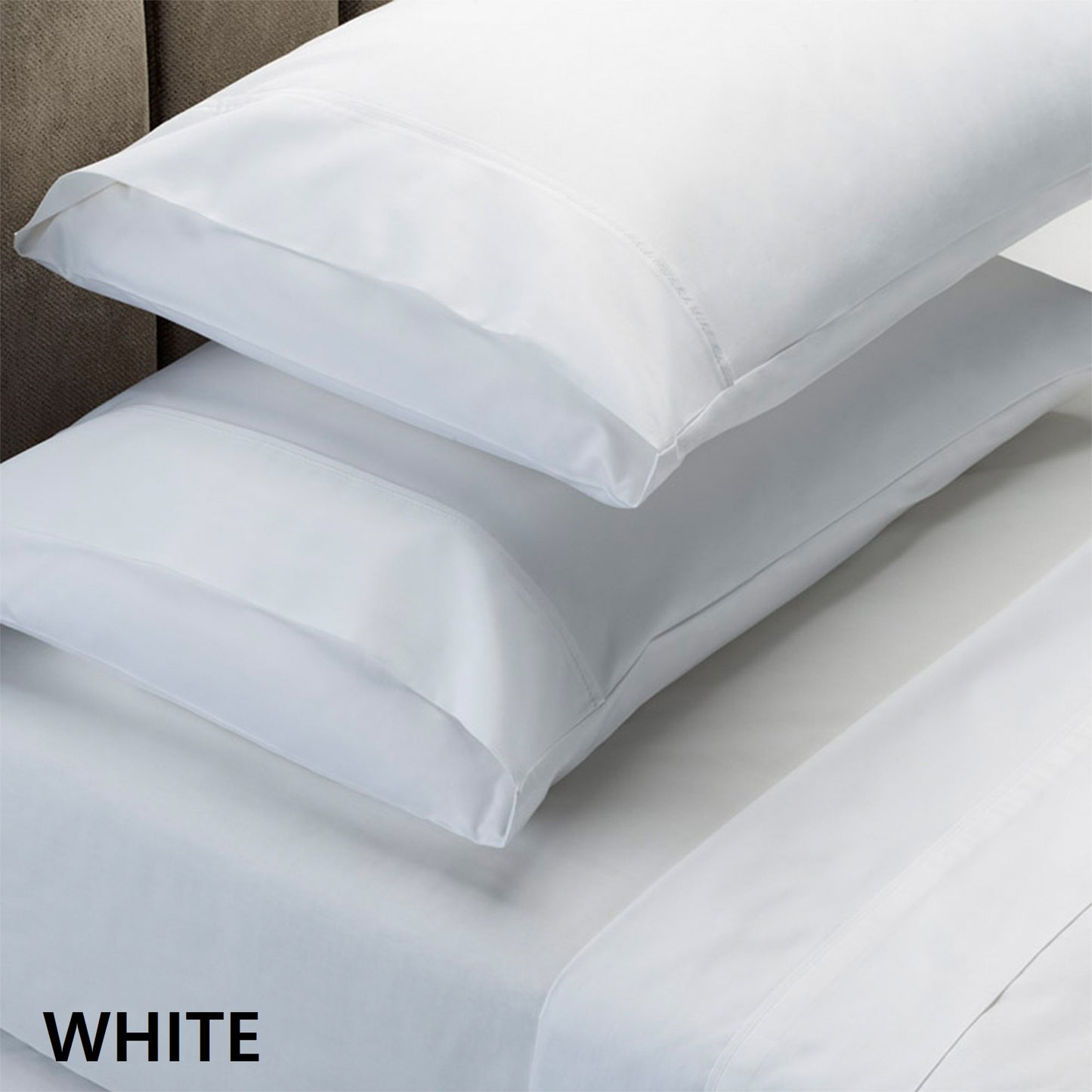 QUEEN 1500TC Cotton Rich Fitted 4Piece Sheet Sets - White