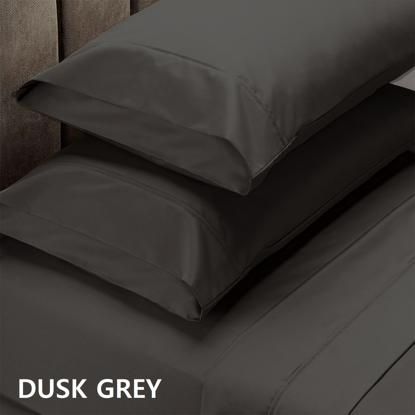 QUEEN 1500TC Cotton Rich Fitted 4Piece Sheet Sets - Dusk Grey