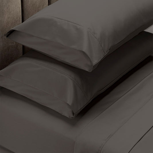 QUEEN 1500TC Cotton Rich Fitted 4Piece Sheet Sets - Stone