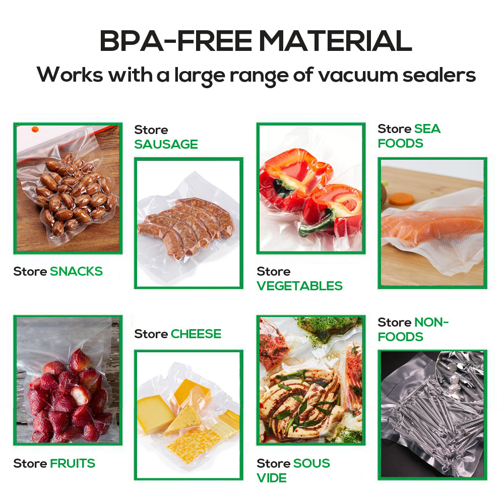 Set of 3 Vacuum Food Sealer Bag Bags Foodsaver Storage Saver Seal Commercial Heat Roll