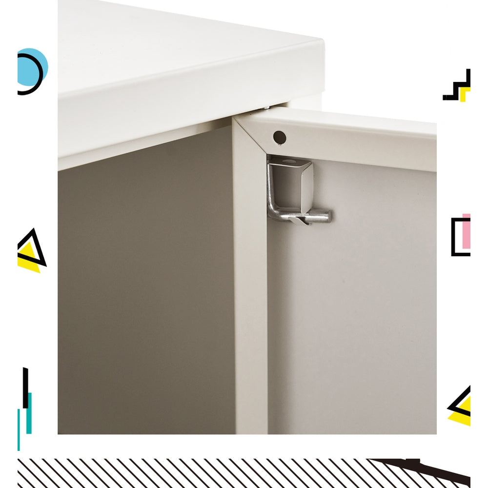 Magnus Metal Buffet Sideboard Cabinet - White