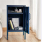Quesnel Rolled Steel Bedside Tables Metal Locker Storage Shelf Filing Cabinet Cupboard - Blue