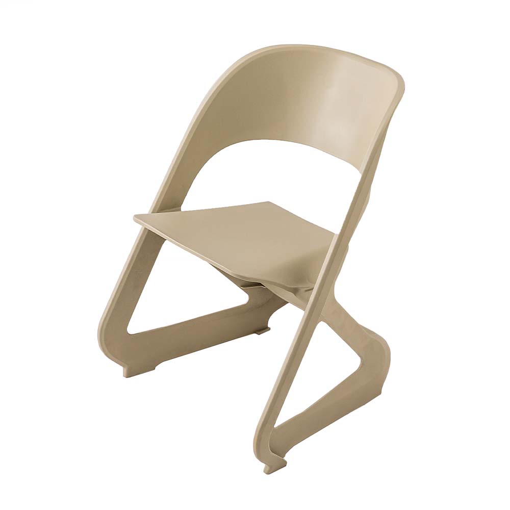 Kendall Set of 4 Dining Chairs Office Cafe Lounge Seat Stackable Plastic Leisure - Beige