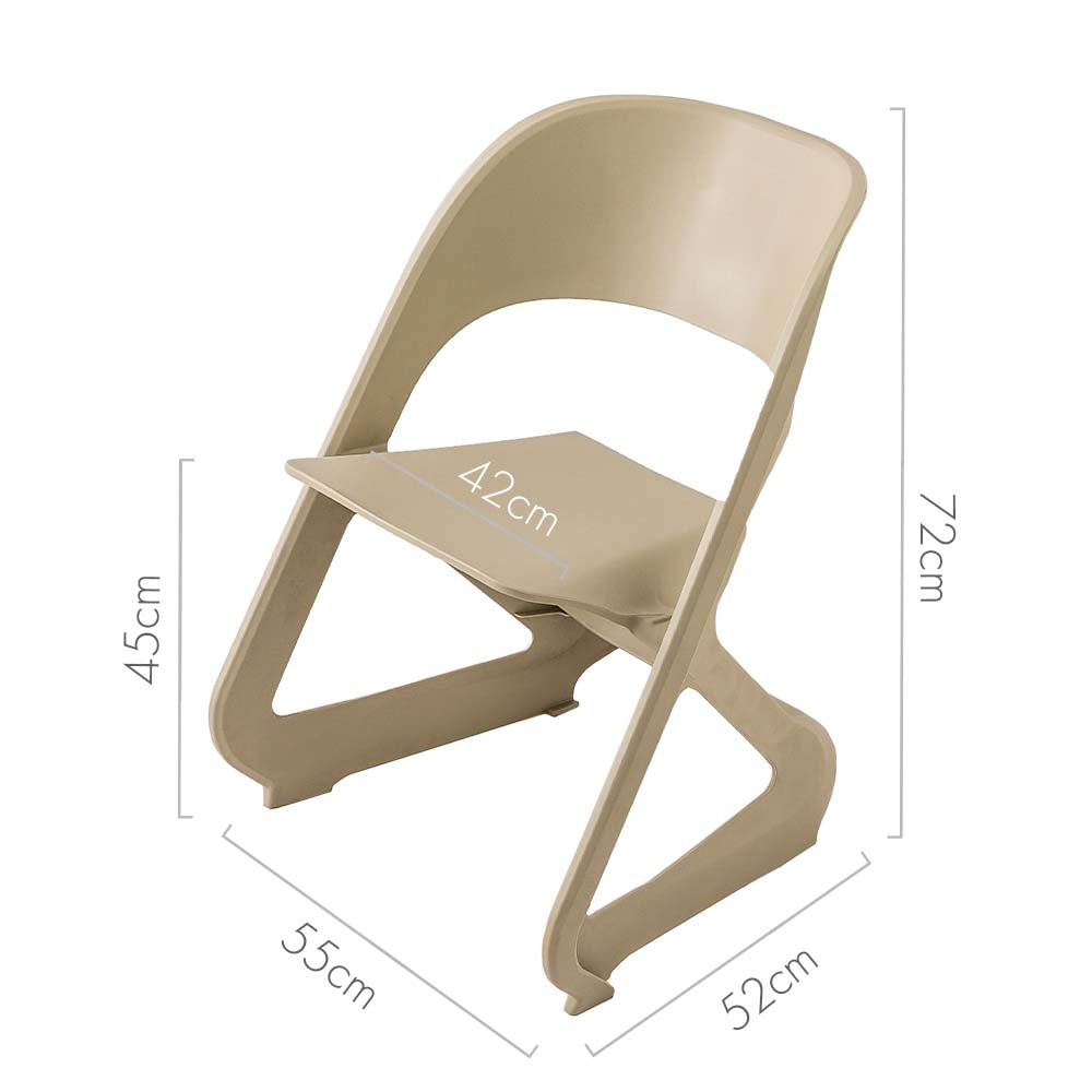 Kendall Set of 4 Dining Chairs Office Cafe Lounge Seat Stackable Plastic Leisure - Beige