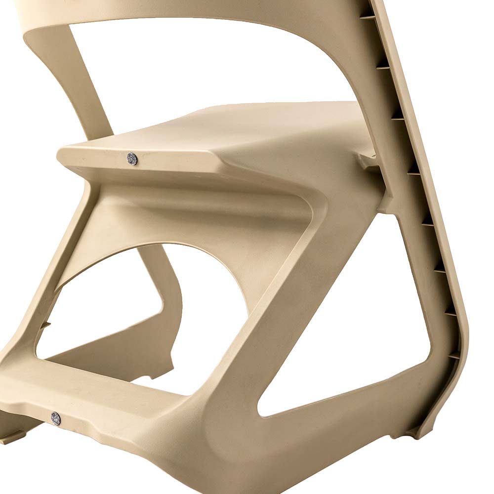 Kendall Set of 4 Dining Chairs Office Cafe Lounge Seat Stackable Plastic Leisure - Beige