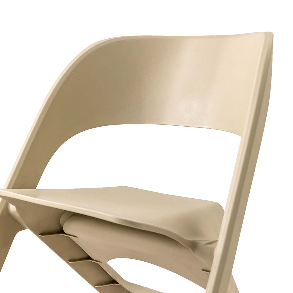 Kendall Set of 4 Dining Chairs Office Cafe Lounge Seat Stackable Plastic Leisure - Beige