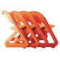 Kendall Set of 4 Dining Chairs Office Cafe Lounge Seat Stackable Plastic Leisure - Orange