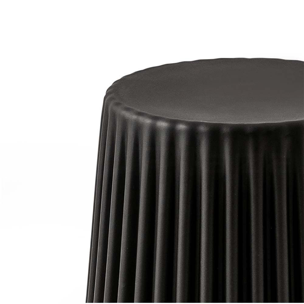 Set of 2 Cupcake Stool Plastic Stacking Bar Stools Dining Chairs Kitchen - Black