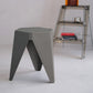 Set of 2 Puzzle Stool Plastic Stacking Bar Stools Dining Chairs Kitchen - Grey