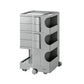 Vernon PP Plastic Bedside Tables Side Tables Nightstand Organizer Replica Boby Trolley 5 Tier with 4 Drawers - Grey