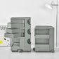 Vernon PP Plastic Bedside Tables Side Tables Nightstand Organizer Replica Boby Trolley 5 Tier with 4 Drawers - Grey