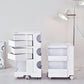Vernon PP Plastic Bedside Tables Side Tables Nightstand Organizer Replica Boby Trolley 3 Tier with 2 Drawers - White
