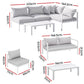 Atlas 4-Seater Aluminium Set Lounge Setting Table Chair Furniture 4-Piece Outdoor Sofa - Grey