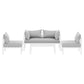 Atlas 4-Seater Aluminium Set Lounge Setting Table Chair Furniture 4-Piece Outdoor Sofa - Grey