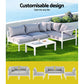 Atlas 4-Seater Aluminium Set Lounge Setting Table Chair Furniture 4-Piece Outdoor Sofa - Grey