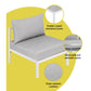Atlas 4-Seater Aluminium Set Lounge Setting Table Chair Furniture 4-Piece Outdoor Sofa - Grey