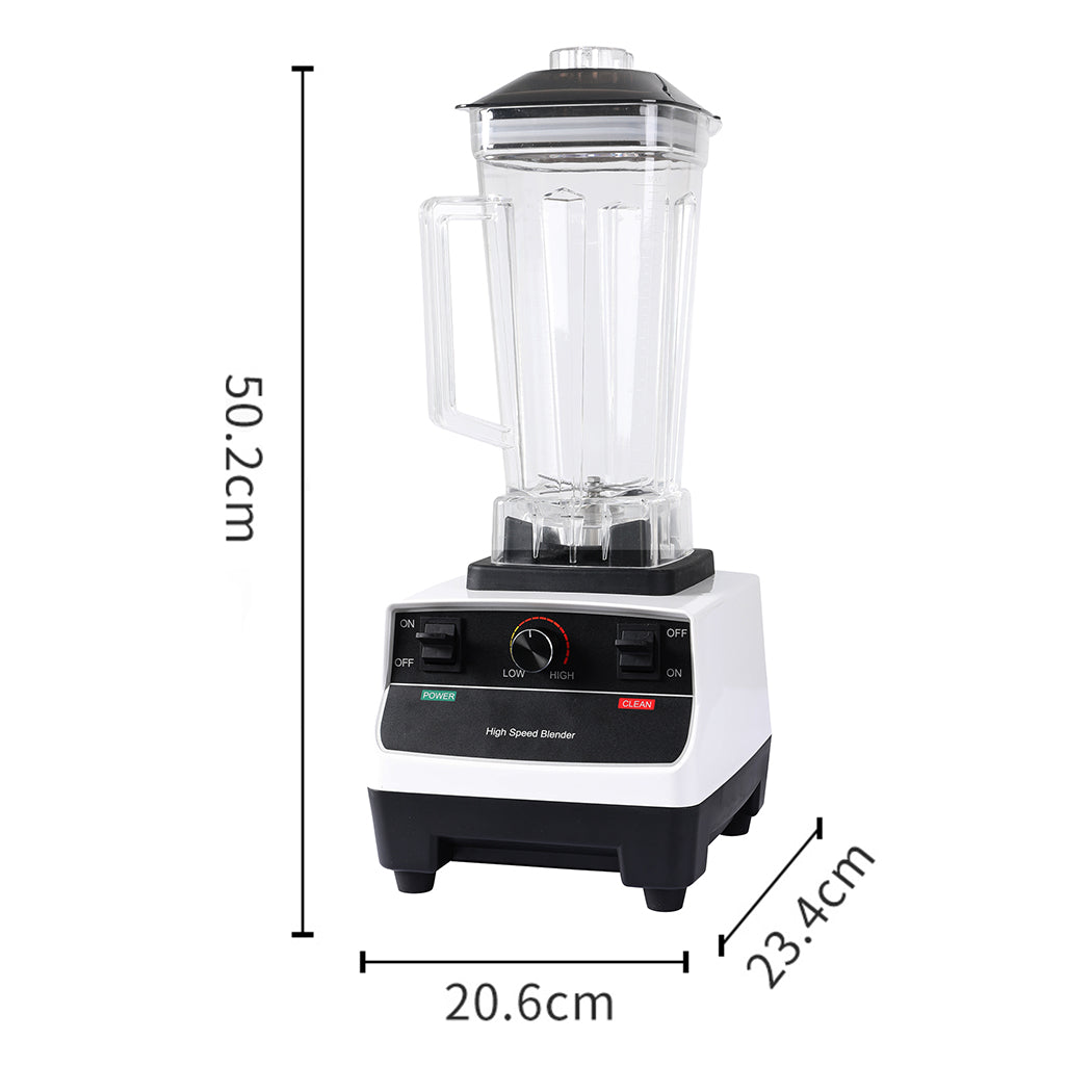 2L Commercial Blender Mixer Food Processor Juicer Smoothie Ice Crush Maker White