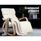 Fabric Rocking Armchair with Adjustable Footrest - Beige