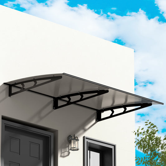 1Mx2M Window Door Awning Canopy Solid Sheet Metal Frame - Grey