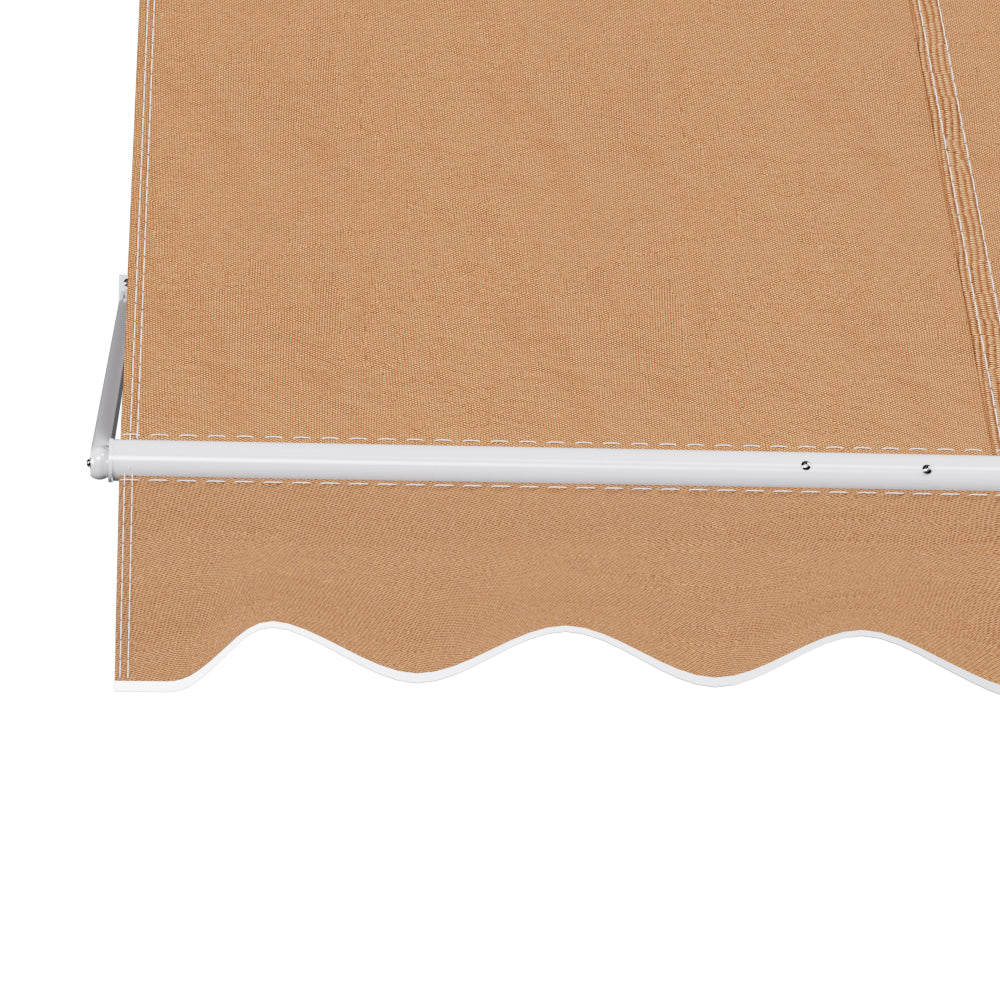 Instahut Window Fixed Pivot Arm Awning Outdoor Retractable Canopy 2.1x2.1M Beige