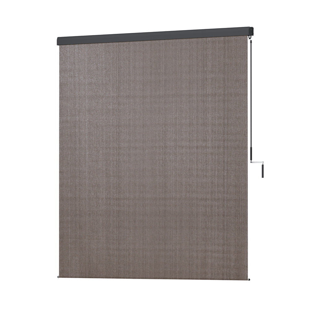 Instahut Outdoor Blinds Light Filtering Roll Down Awning Shade 2.1x2.5M Brown