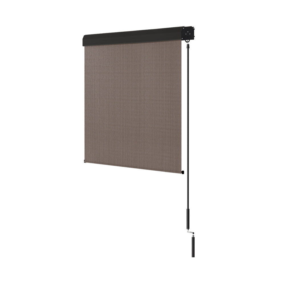 Instahut Outdoor Blinds Light Filtering Roll Down Awning Shade 2.1x2.5M Brown